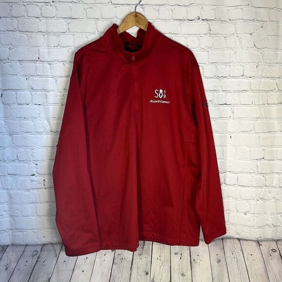 North Face Men’s Red Pullover Quarter Zip Jacket Lightweight size XXL - Picture 1 of 8